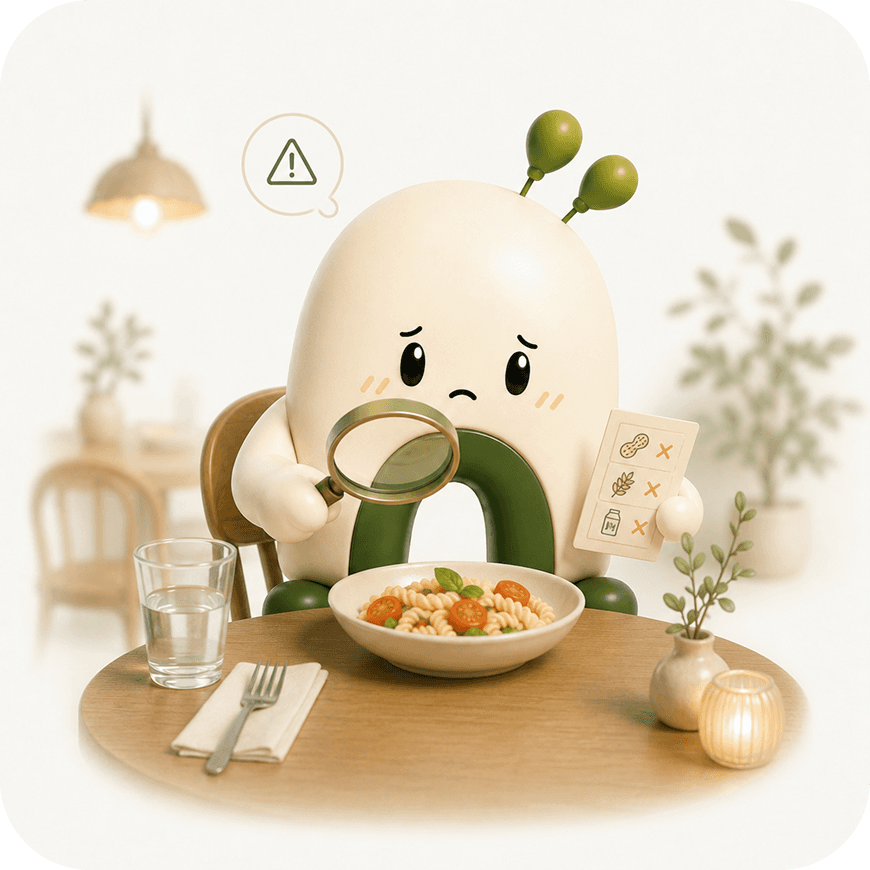 Nombit character checking food allergy risks